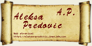 Aleksa Predović vizit kartica